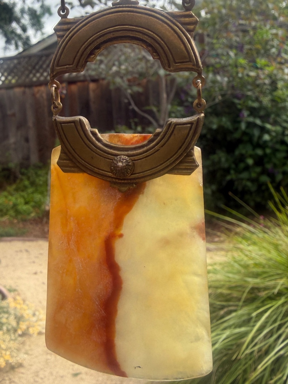 Vintage Jan Michaels San Francisco Brass Natural Stone Necklace